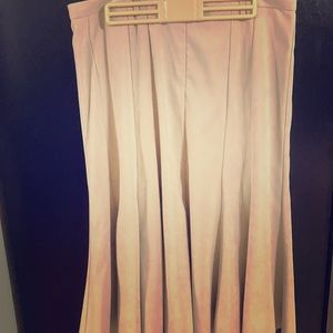 Suede feeling, pleated tan Dress Barn skirt